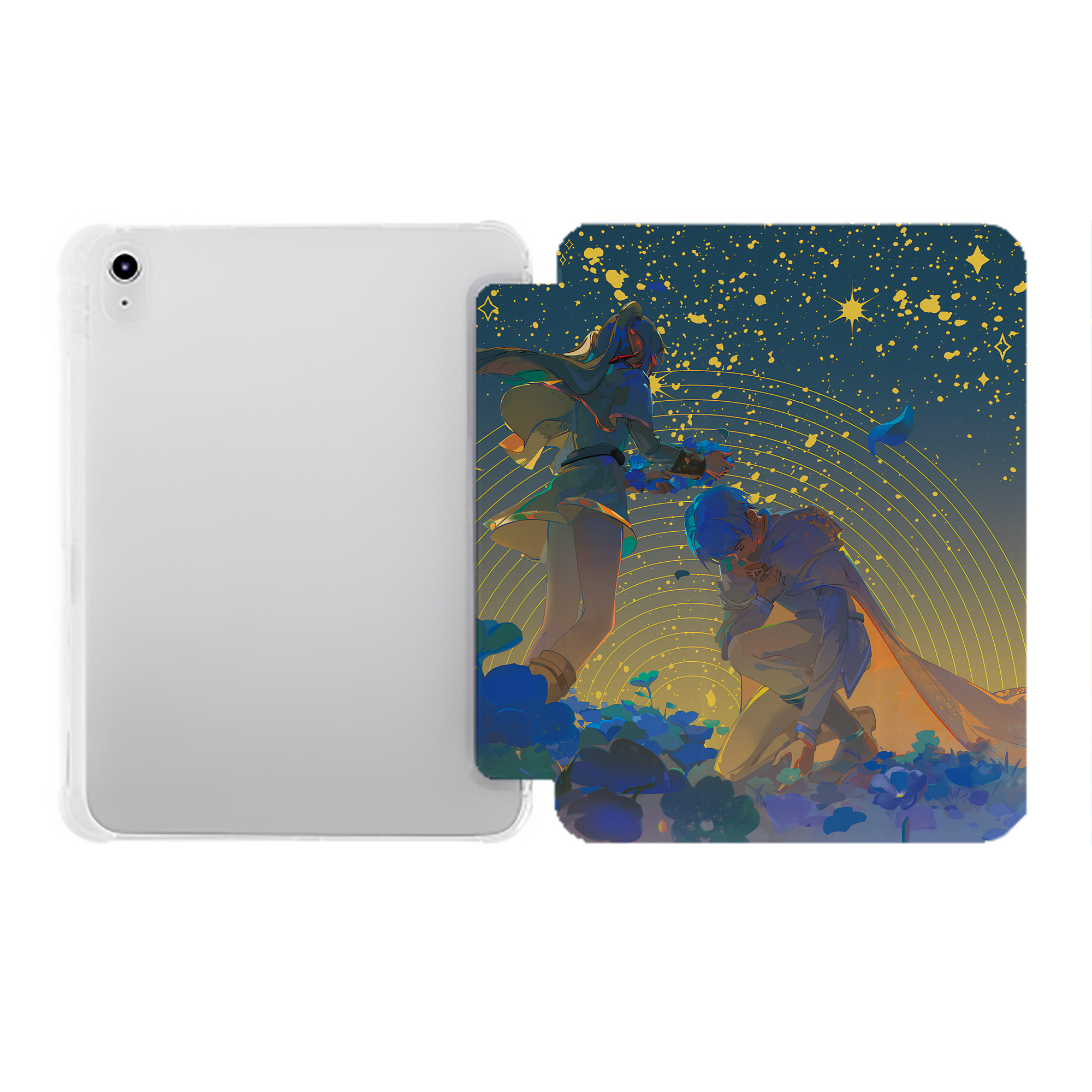 （画像用） 葬送のフリーレン Frieren IPad ケース ペン収納付き 三つ折りスタンド PUレザー×シリコン 対応機種9.5/10.5/10.9インチ